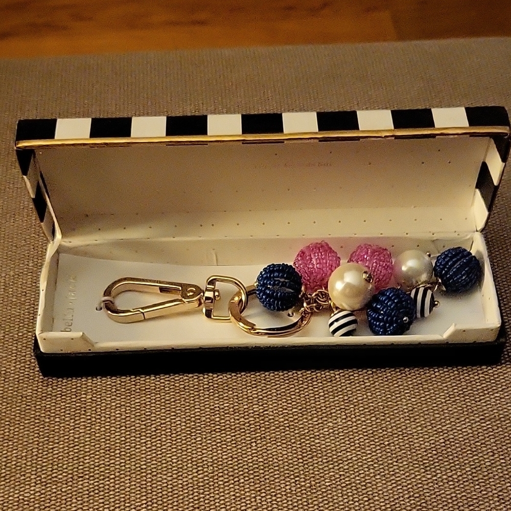 Kate Spade Pink and Blue Beaded Keychain Never Been Used.